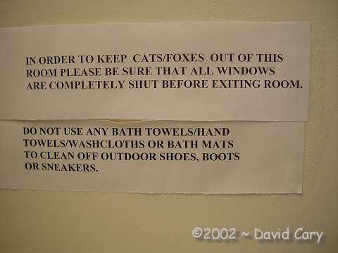 St. Paul Island, Alaska, 2002 ~ David Cary. Interesting sign in room.