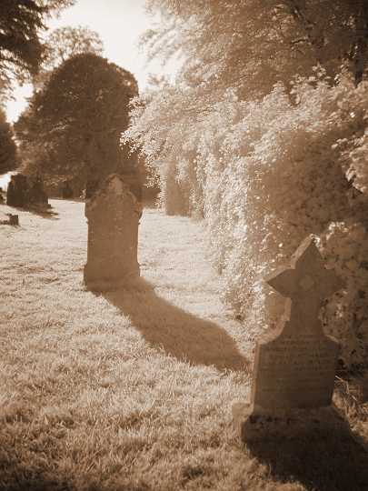 There is actually<br>a Cary buried here<br>
in the church.