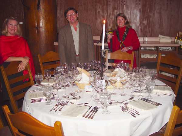 Blake and Charlie from Ventura<br>and Jackie at the gormet dinner